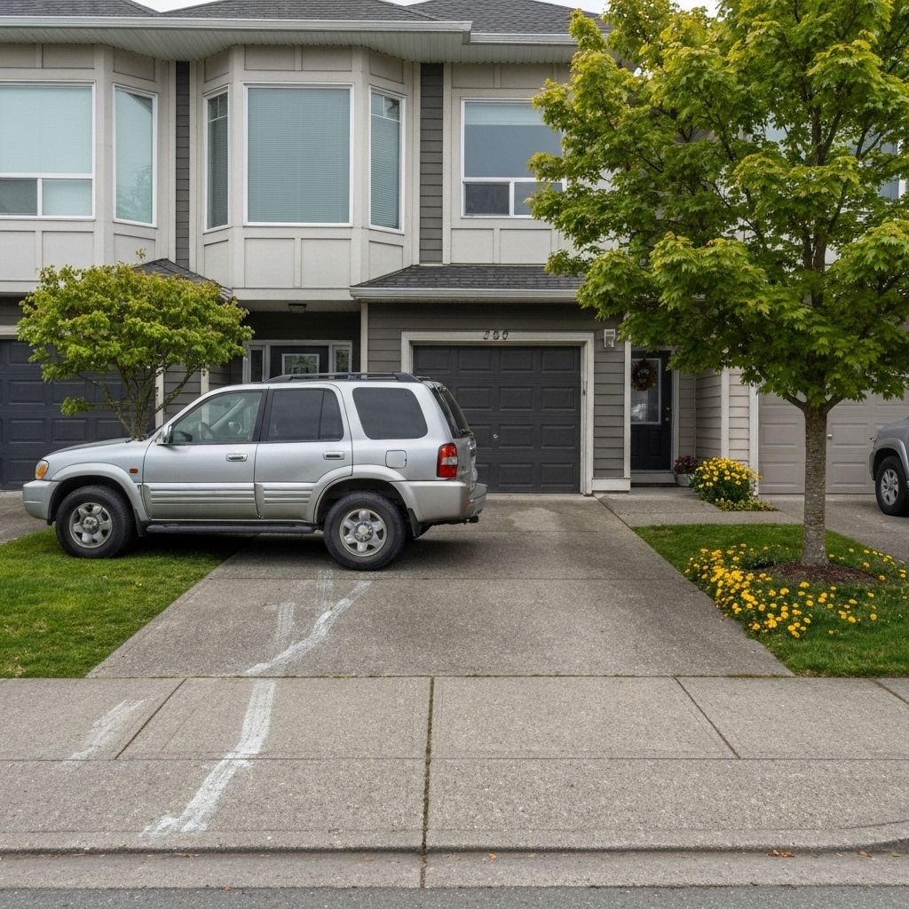 Car parked at townhouse ready for detailing